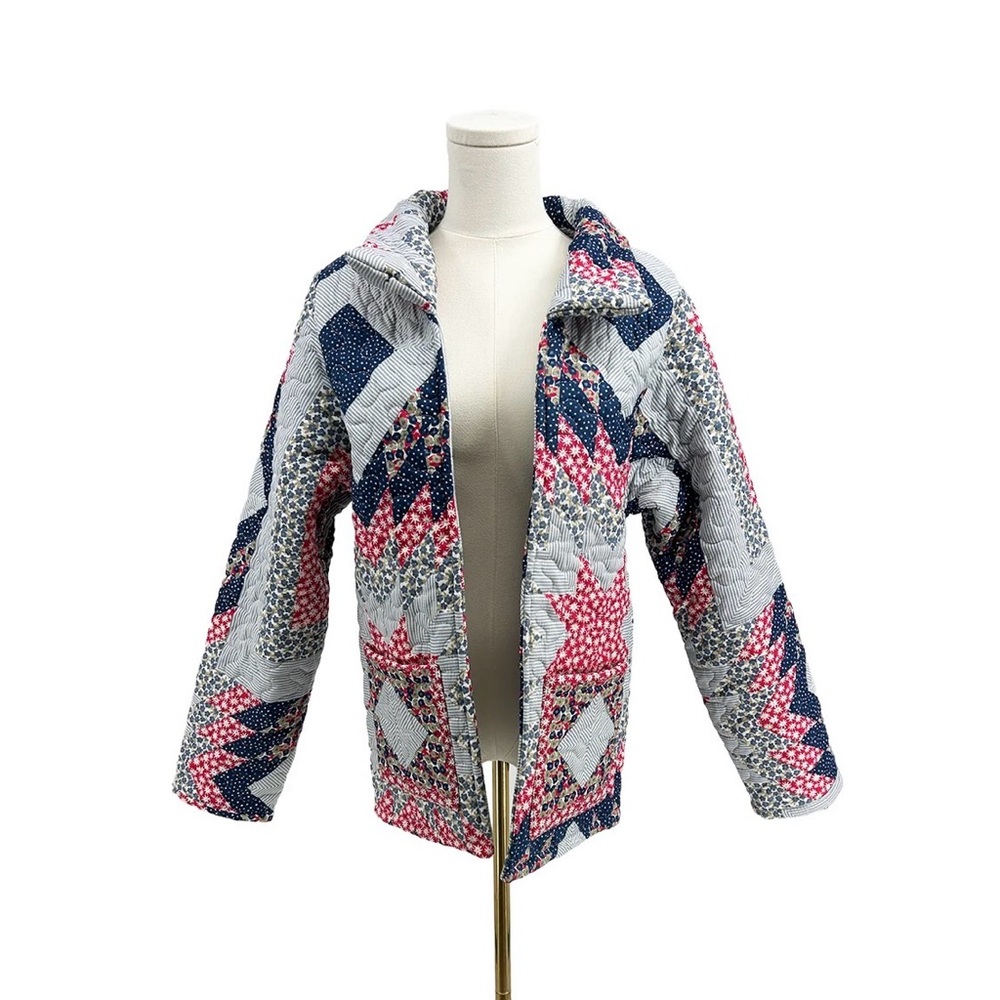 Chic Patchwork Bomber Jacket In Pink And Blue - image 1